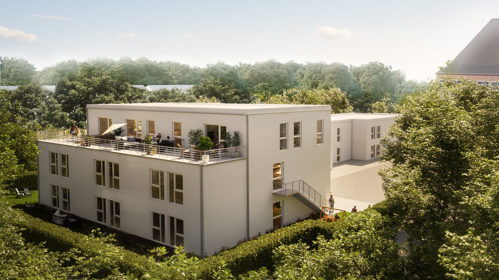 Wohnen am Loemühlenbach – Außenansicht Eingang